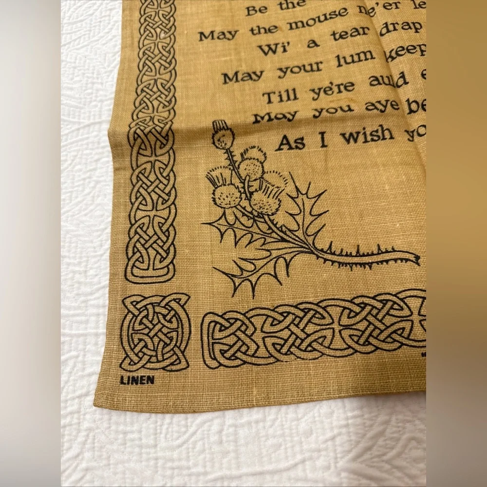 VTG (4) GLEN APPIN, Etc, Linen Cotton Tea Towel SCOTLAND Recipe Whisky Assorted‎